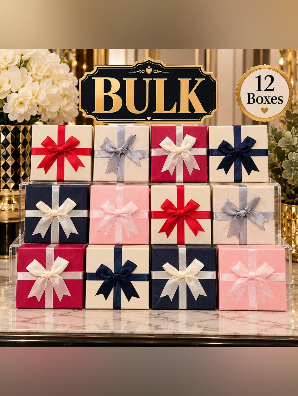 BULK Assorted Decorative Gift Boxes - 12 Pack